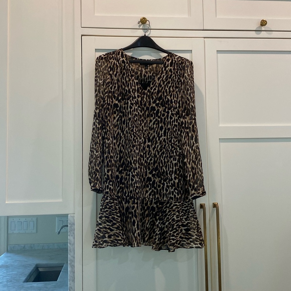 Banana republic drop waist leopard print dress size 6